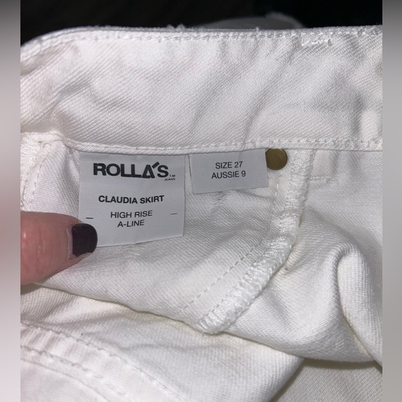 Rolla’s Claudia Skirt - White Denim - Distressed with Frayed Hem - NWT - Size 27 - Picture 11 of 13